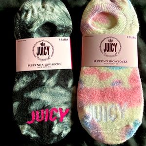 2 pairs Juicy Couture “super no show socks” for shoe size 4-10